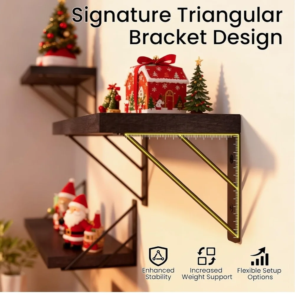 3x Wall Shelf with Brackets NEW/open Box